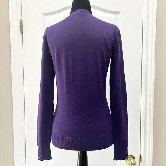 Ricki’s Cardigan  V Neck Button Front Fitted Purple Size Small - Picture 16 of 16